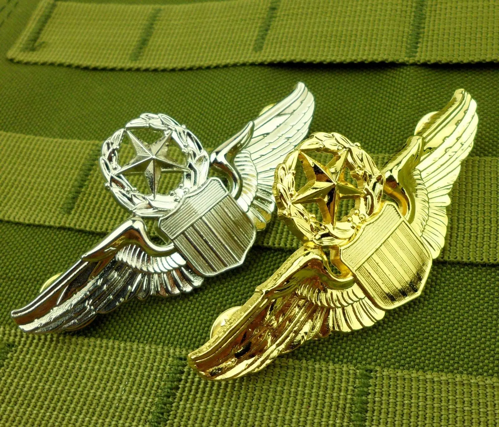 tomwang2012. TWO US ARMY MASTER AVIATOR WINGS BADGE WWII COMMAND PILOT PIN-0489 | Спорт и развлечения