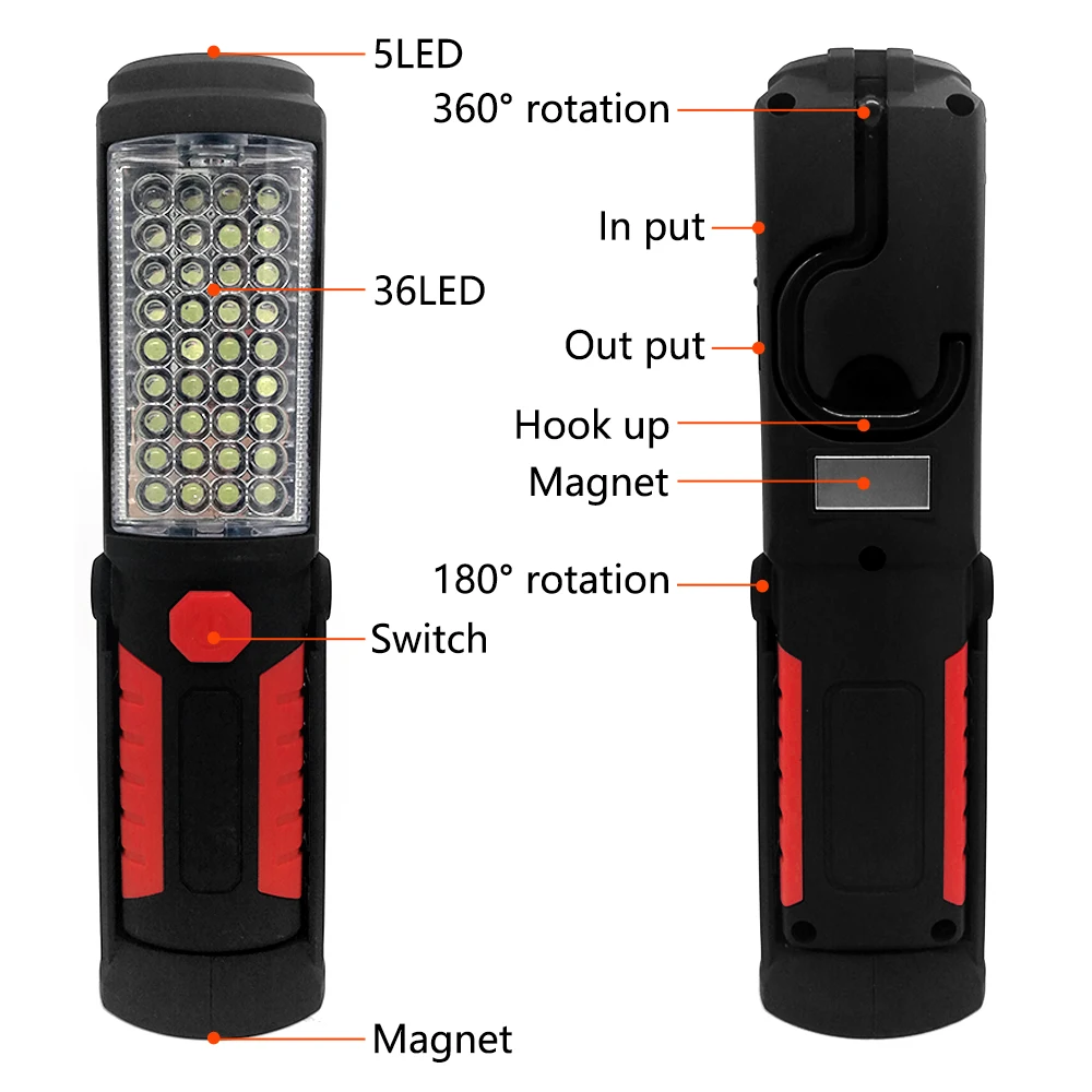 Aukelly USB перезаряжаемая подставка для рабочего света портативный светодиодный