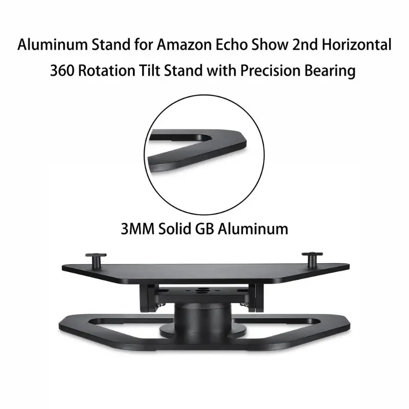 Регулируемый кронштейн, алюминиевый офисный держатель, вращение на 360 градусов, Домашняя Базовая подставка для Amazon Echo Show 2-го поколения