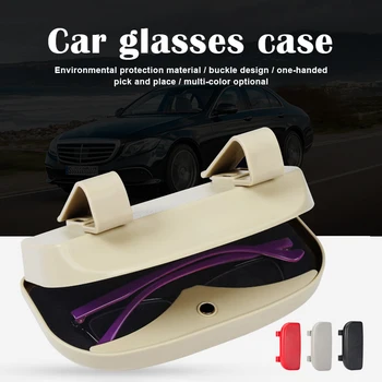 

New Universal Car Visor Sunglasses Case Clip in Style Glasses Storage Case One Hand Operate