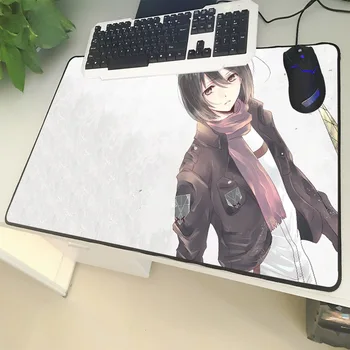 

XGZ Cartoon Large Size Mouse Pad Locking Attack on Titan Pretty Actress Ackerman Laptop PC Mat Rubber Universal Non-slip