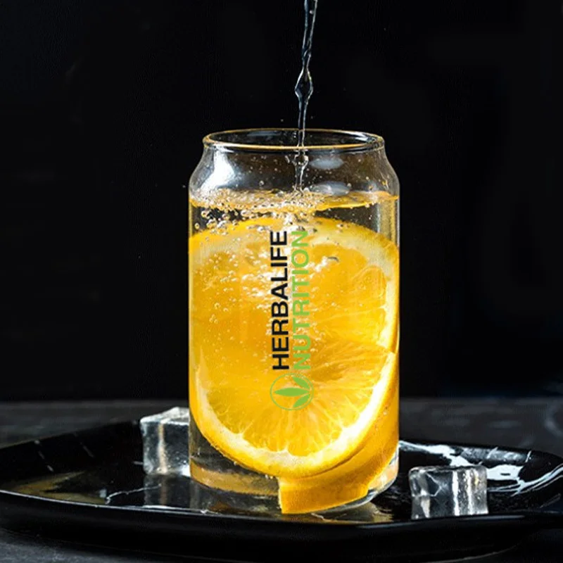 New ins 400ml Herbalife nutrition heat resistant can glass water cup ice coffee coke milk juice drink tea shop | Дом и сад