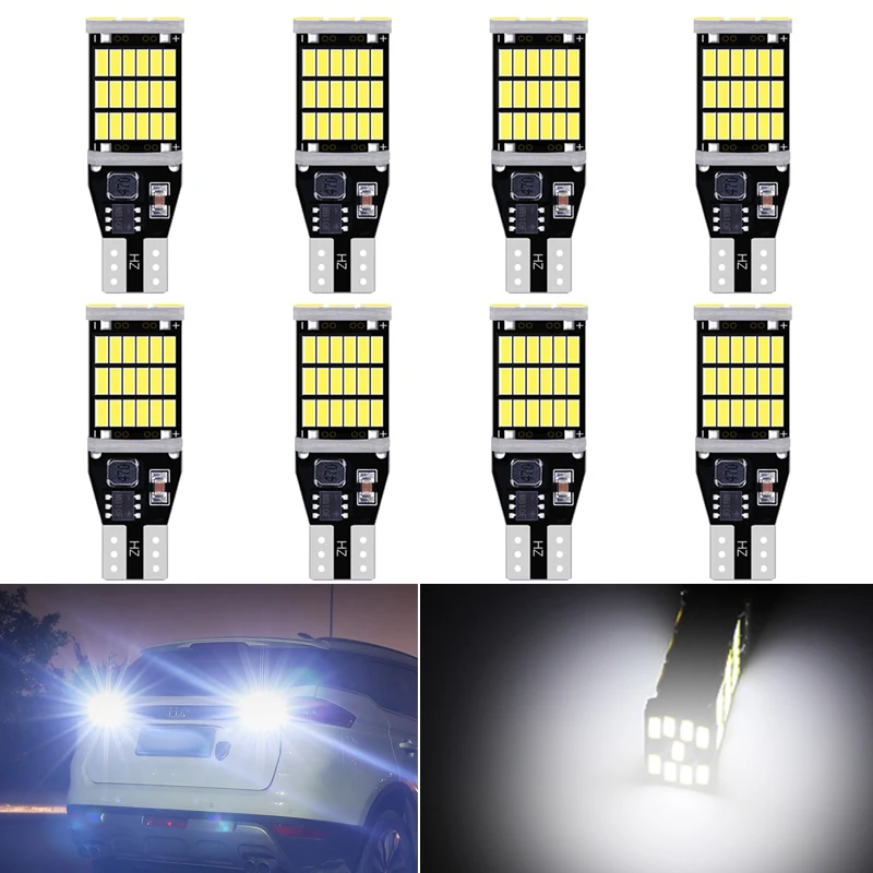 

8x t15 led in signal lamp w16w reverse lights T16 Canbus 921912 Bulb Back Up Lamp for Car Auto Exterior Light Super Bright White