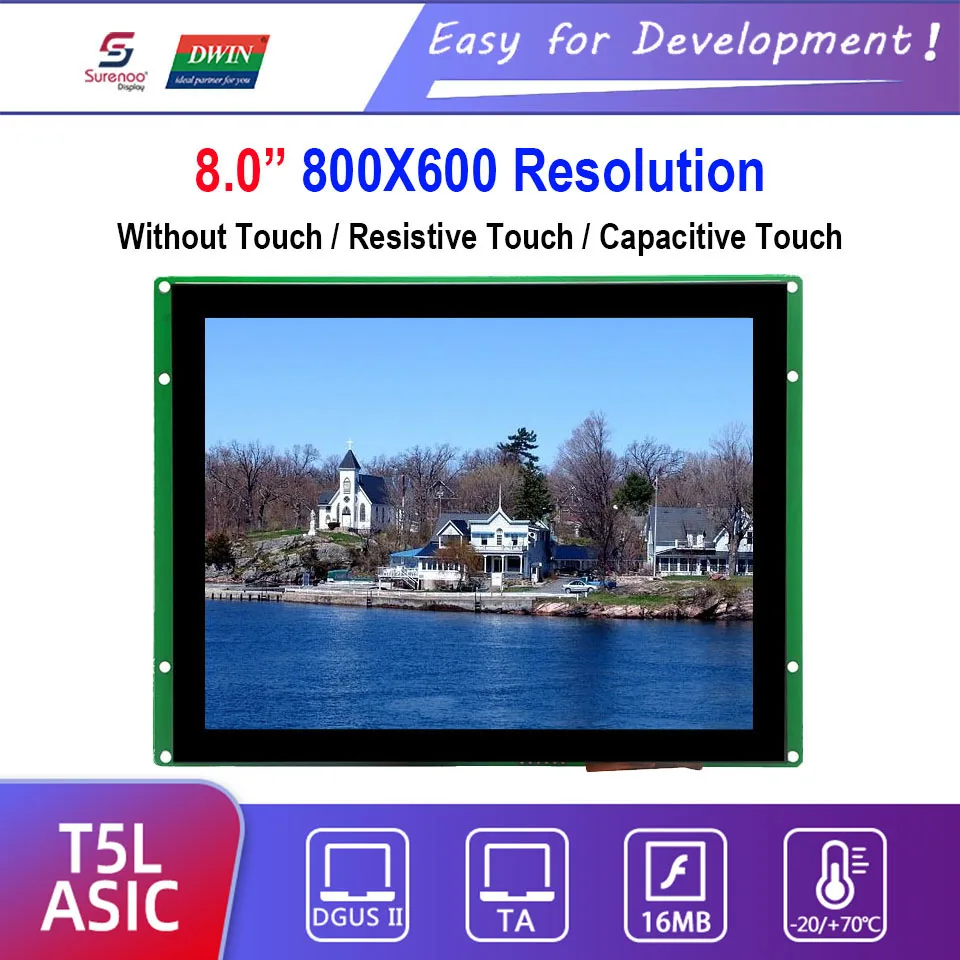 

Интеллектуальный дисплей Dwin T5L HMI, dmg80600c080 _ 03w 8,0 "4:3 800X600 LCD модуль экран резистивная емкостная сенсорная панель