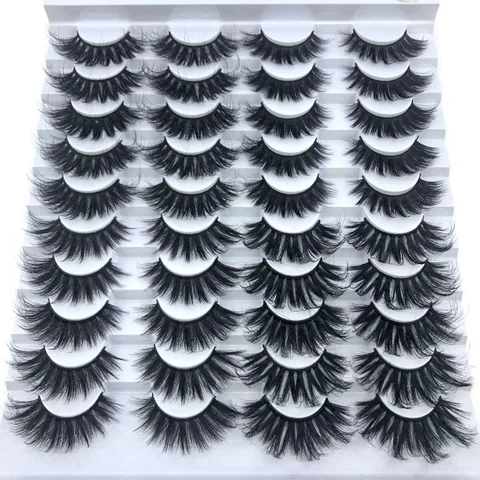 20 Pairs 3D Soft Mink False Eyelashes Handmade Wispy Fluffy Long Lashes Natural Eye Extension Makeup Kit Cilios