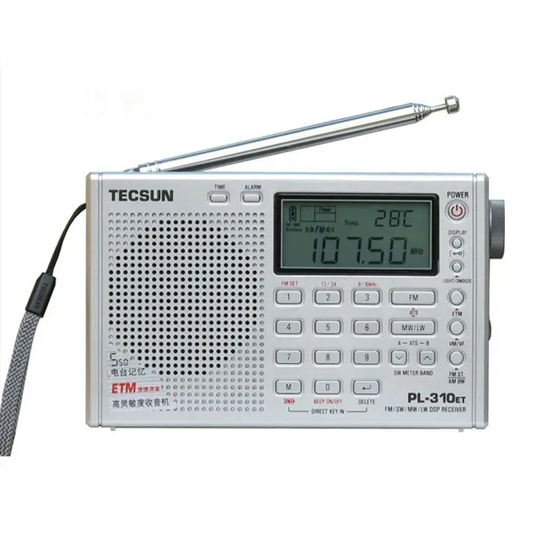 Portátil de Banda Estéreo com Sinal de Força de Transmissão Tecsun Rádio Completa Digital Display Led fm - am sw lw Pl-310et - Image 2
