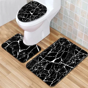 

Colorful Bathroom Rugs 3pcs/Set Closestool Seat Mat Toilet Seat Mat Anti Slip Wc Mat Marble Effect Floor Mats Home Toilet Carpet