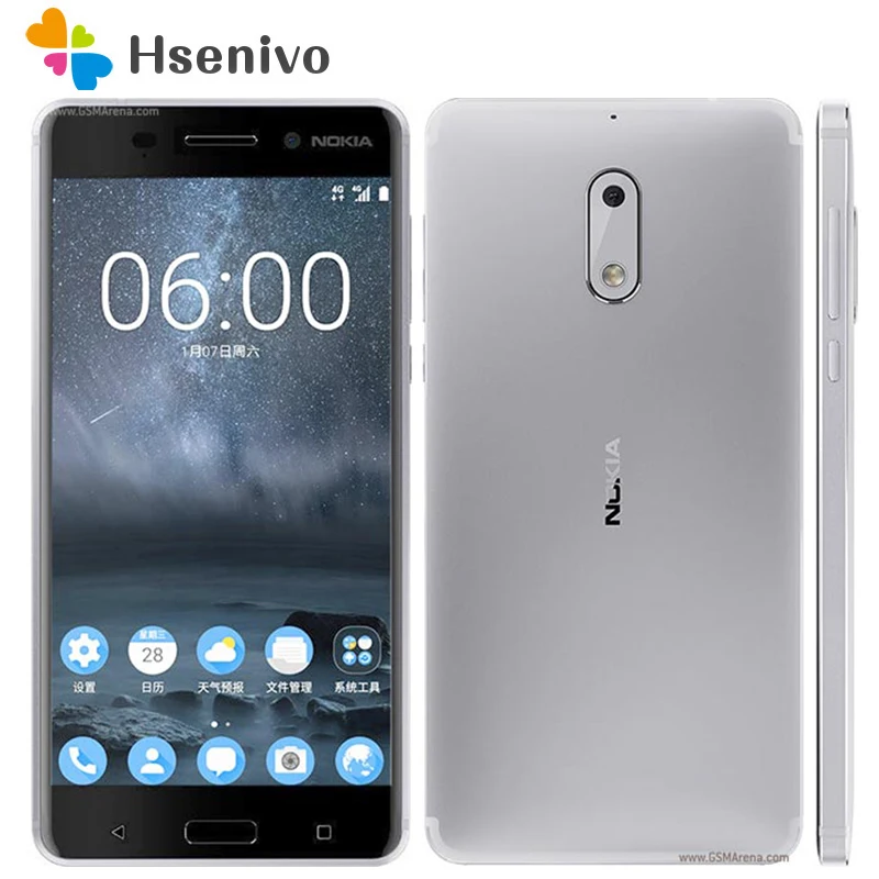 Nokia 6 Восстановленный-оригинальный LTE 4G телефон ОЗУ 64 Гб/32 ГБ 7 0 Восьмиядерный 5 &quot16