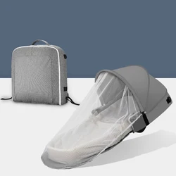 Lit nid Portable pour nouveau né, lit de voyage mobile, avec moustiquaire, sac à dos gratuit, 85x40cm 