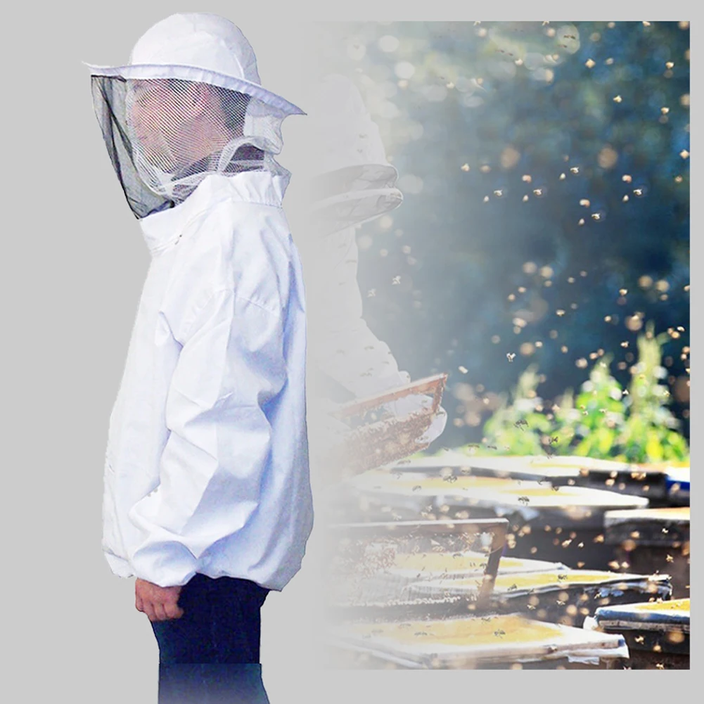 

New Beekeeping Tools To Prevent Bee Bites Protection Suit Beekeeping Protective Jacket Veil Suit With Pull Hat Smock Equipment