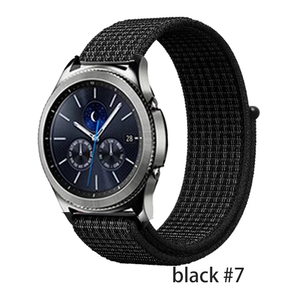 20 мм/22 мм длина браслета для Galaxy Watch 46 мм/42 мм/Активный 2 ремень samsung Шестерни S3 Frontier спортивный нейлоновый браслет huawei часы GT S2 42 46 мм - Цвет ремешка: black 7