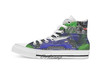 

Steam Locomotives The Flying Scotsman and Mallard winner steam locomotive Custom High Top lace-up Canvas shoes sneakers