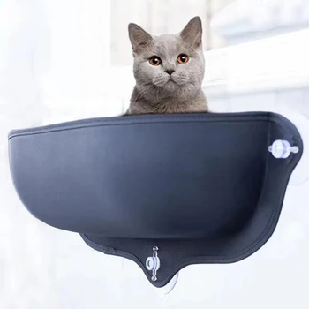 

Cat hammock with cushion pet suction cup cat cage EVA semicircular window sill cat bed basking rest house pet supplies