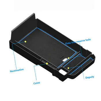 

Plastic Console Storage box Anti-Skid Pads 1pc Car Organizer Tray Armrest Box Blue For Mazda CX30 2019-2020 Quality