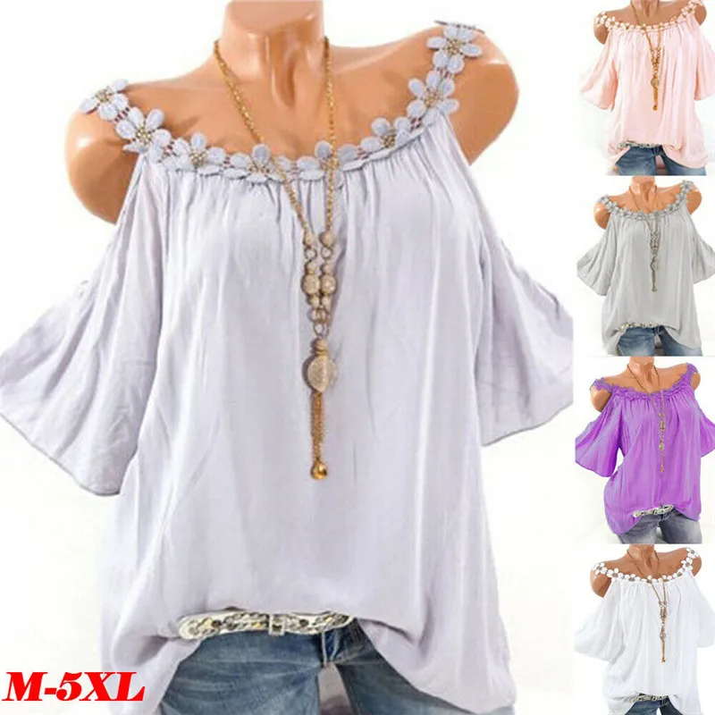 

Womens Summer Solid V-Neck Casual and Loose Baggy Tops Tunic Ultrathin Short Sleeve Halter T-Shirts Plus Size