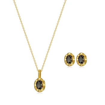 

French Elegant Jewel Short Necklace Celebrity Inspired Ear Stud Earrings for Women
