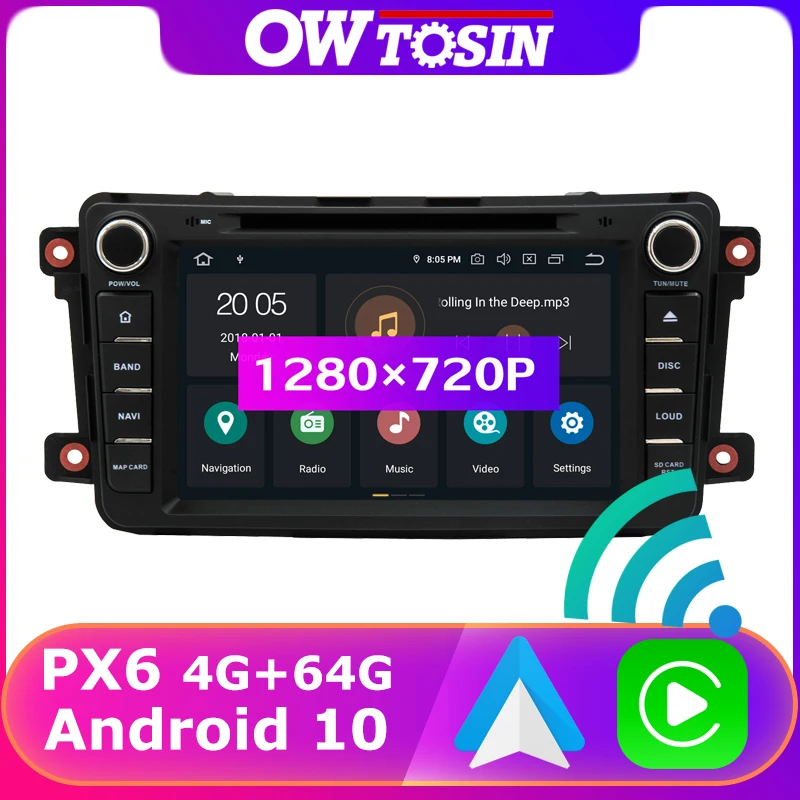 1280*720P PX6 4G + 64G Android 10 0 5 USB автомобильный DVD плеер для Mazda CX 9 2007 2015 автомобильное радио