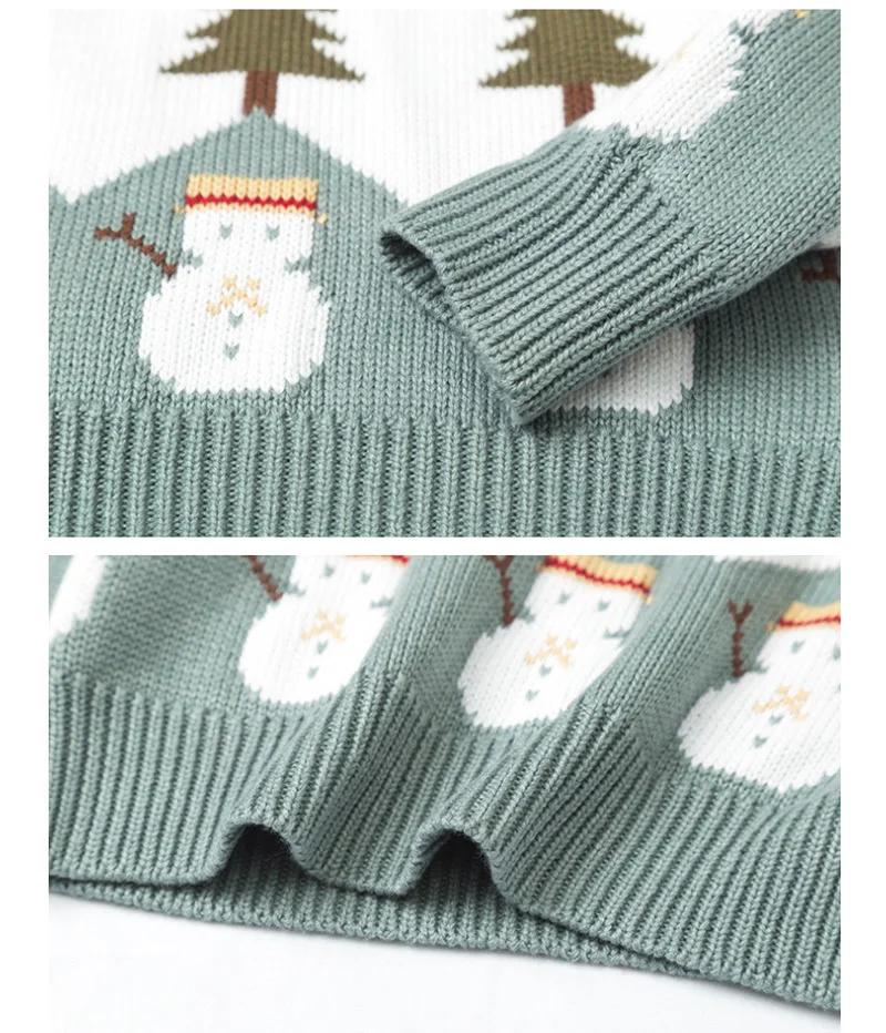 Family Matching Sweater Knitting Snowman Sweaters Christmas Tree Pullover Mom Daughter Son Warm Clothes Two Colors Outwear 201919.jpg_.webp