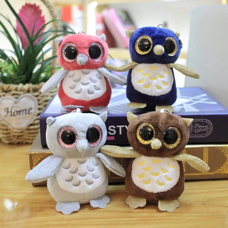 

11cm cute plush toy owl keychain pendant soft stuffed plush animal backpack pendant car decoration gift for children WJ595