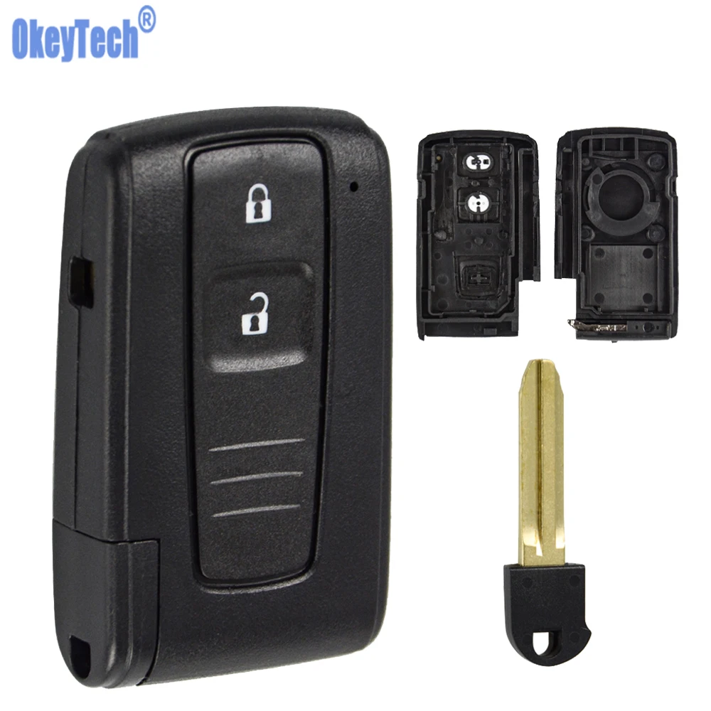 Чехол для автомобильного ключа OkeyTech с 2 кнопками оболочка Toyota PRIUS 2004 2009 COROLLA VERSO Camry