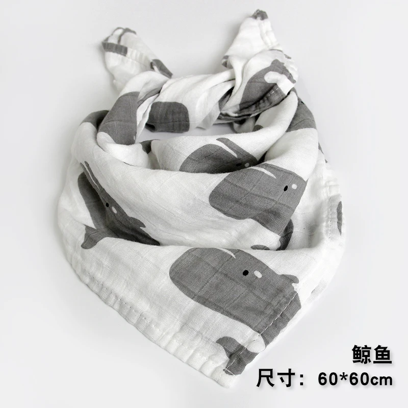 60*60cm Newborn Baby Saliva Towel Feed Cotton Bibs Bandana Scarf Cute Square Bibs - Цвет: Style 8