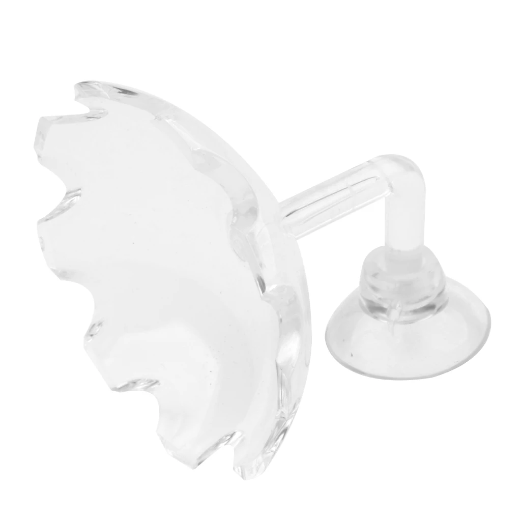 Aquarium Clear Acrylic Flower Shape Shrimp Feeding Feeder Dish Food Basin with Suction Cup