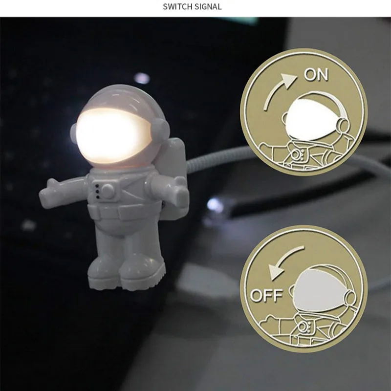 Funny Astronaut USB Gadget Spaceman USB LED Light Adjustable Night Light Gadgets for Computer PC Lamp