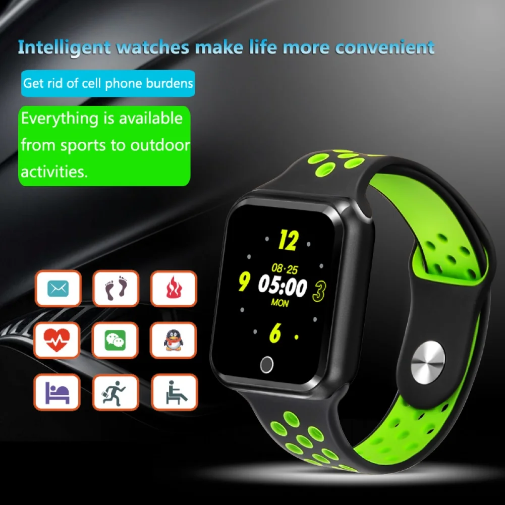 Full Touch Screen Smart Watch Bluetooth Heart Rate Sleep Monitoring Pedometer Exercise Fitness Smart Bracelet Smartwatch