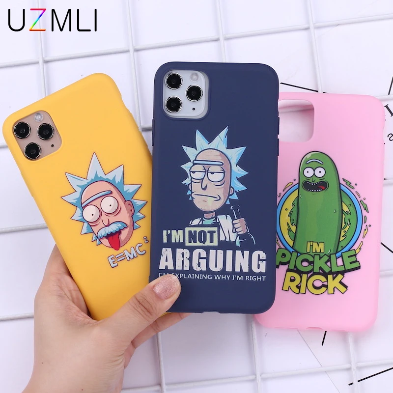 

UZMLI Rick And Morty Funny Cartoon Comic Matte Soft Candy Case For iPhone 11 Pro XS Max XR X 8 7 6 6S Plus TPU Silicone Cover