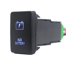 Laser Aux Battery Push Button Switch ON-Off 3A 12V Blue Led with Connector Wire Fit Toyota Hilux 2015/Prado 150 Series Rav4 fit for new style toyota push switch 20 32 mm blue led 5 pin power lights push switch with connector wire