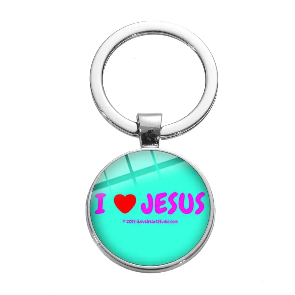 SONGDA рыба с крестом знак Иисуса Брелок-Шарм религиозный Ichthus I Love Jesus Cross Peace glass Photo Dome сувенир-брелок для ключей - Цвет: Style 2