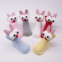 Носки для малышей новинка, носки для малышей хлопковые нескользящие носки для новорожденных мальчиков и девочек носки с мультяшными ушками зимние носки для малышей