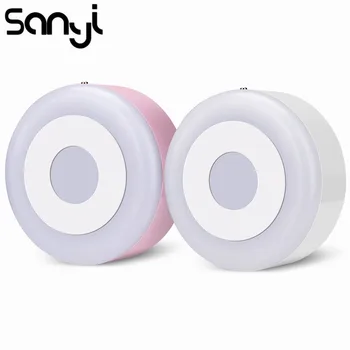 

Night Light Built-in 18650 Battery/USB Charging Mini Bedroom Lamp Flicker-Free Night Lamp with Magnet White Pink LED Night Light