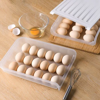 

Egg Tray Food Container Storage Box Durable Anti Shock Restaurant Home Transparent 18grids With Cover Non Slip Easy Access