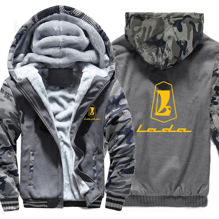 Россия автомобиль Лада толстовки Зимний камуфляжный чехол куртка для мужчин шерстяной лайнер флис Лада толстовки