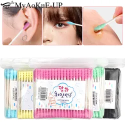 100pcs/Pack Cotton Swab Double Head Women Makeup Cotton Buds Tip For Medical Wood Sticks Nose Ears Cleaning Health Care Tools