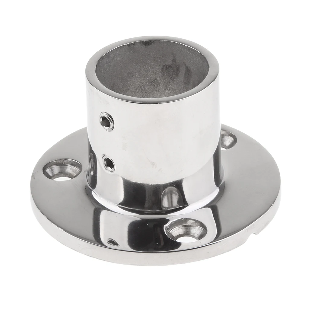 316 Stainless Steel Boat Hand Rail Fitting Round Base for 1-1/4