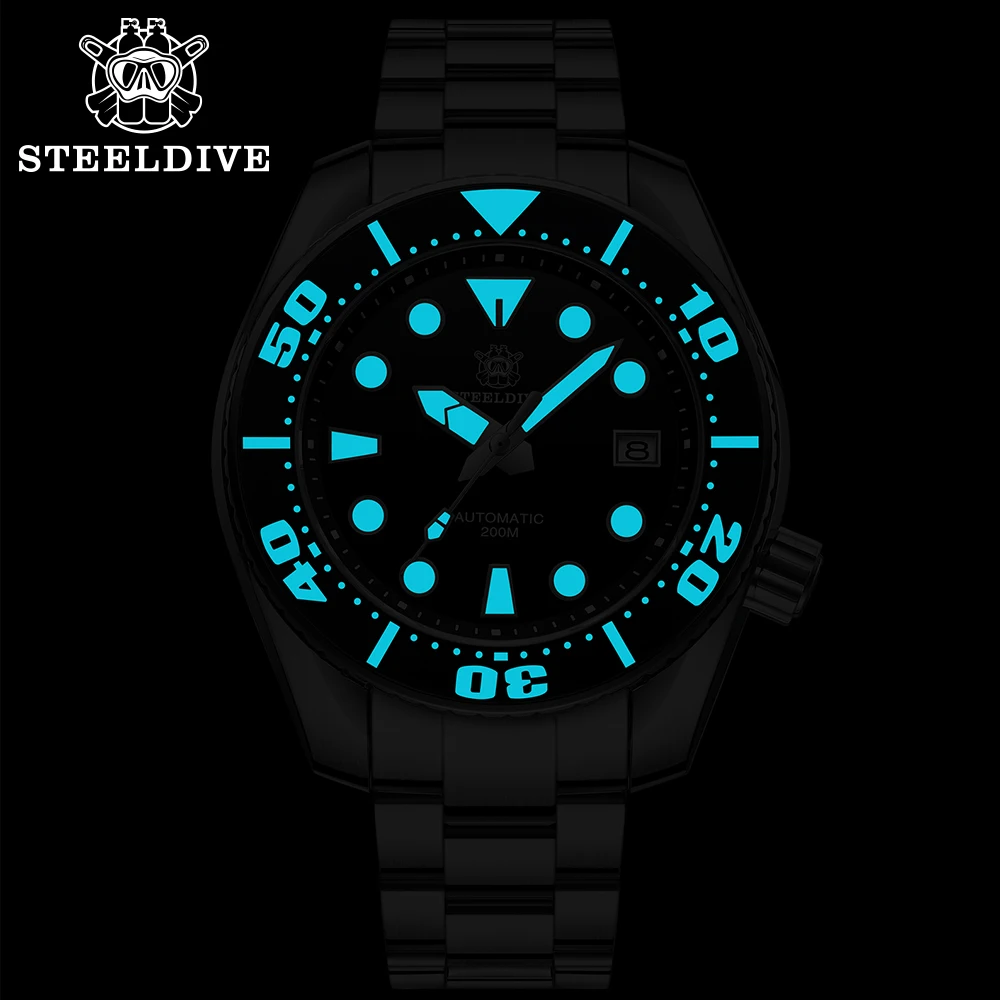 STEELDIVE Brand SD1971 Men Watch Classic Luxury 45mm Sports Diving Watches NH35 Automatic Mechanical Luminous Waterproof 200m