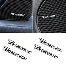 4 шт., 3D алюминиевая эмблема, эмблема, наклейка для hyundai Tucson, аксессуары для автомобиля, Стайлинг, автомобильный звук, украшение