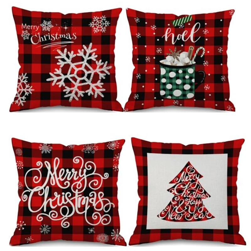 Xiso Ver - Funda de almohada de Navidad con copos de nieve rojos para Xiso Ver - Funda de almohada de Navidad con copos de nieve rojos para