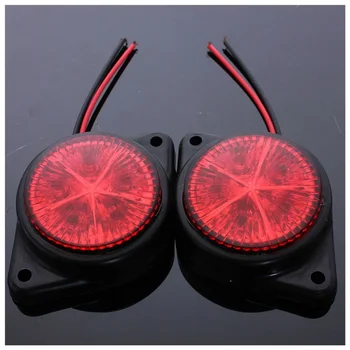 

2Pcs Round Side Marker LED Light Indicator Lamp For Van Car Truck Trailer 12V red