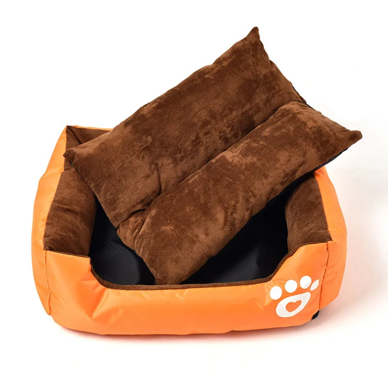 S/M/L Available On Both sides Pet Sofa Dog Beds Waterproof Non-slip Bottom Soft Flannel Warm 4 Seasons Universal Cat Bed House