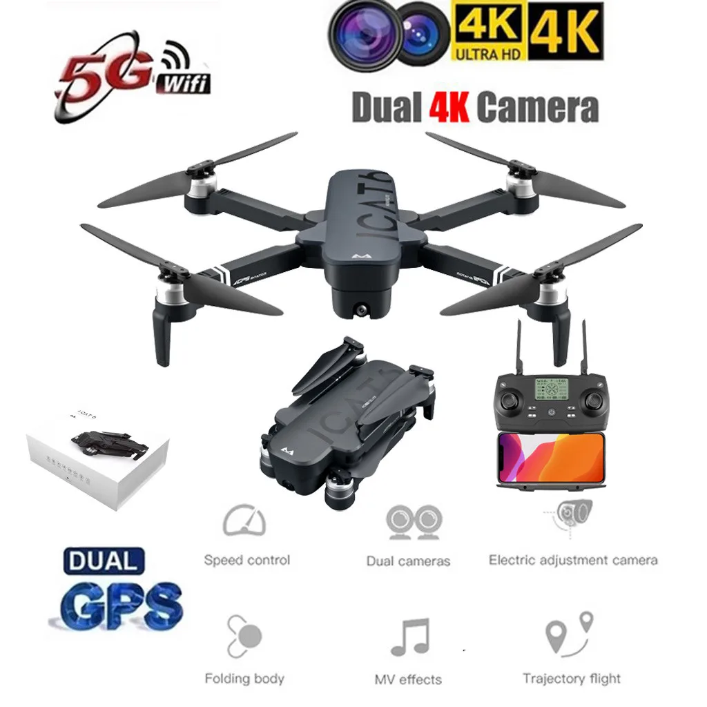 SMRC ICAT6 gps 5G wifi FPV 4K камера бесщеточный селфи складной Радиоуправляемый Дрон Квадрокоптер D30929 - Цвет: black