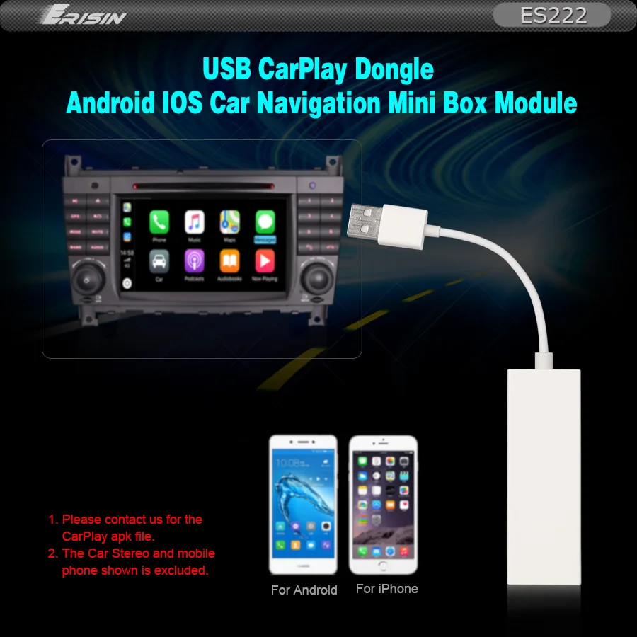 222 CarPlay Ключ адаптер USB для Android Авторадио Sat Nav для iPhone Android телефон