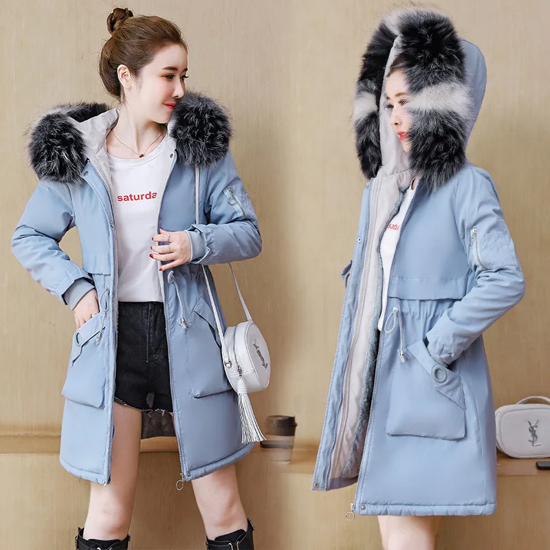 

-2019 Winter Recommended Comfortable Casual Fashion Drawstring Fur Collar Cotton-padded Clothes