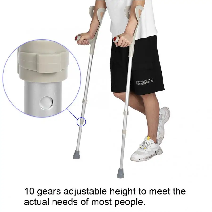 Oversea Fast Shipping 2Pcs Walking Aid Underarm Forearm Crutch Adjustable Disability Arm Cuff Stabilizing Crutches