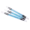 3Pcs Double Head Silicone Nail Art Brushes Crystal Rod Rhinestone  Carving Embossing Pen 3D Design Nail Art Tools 2