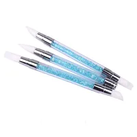 3Pcs Double Head Silicone Nail Art Brushes Crystal Rod Rhinestone  Carving Embossing Pen 3D Design Nail Art Tools 2