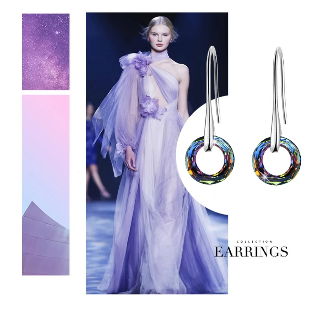 Swarovski Crystal Drop Earrings For Girls