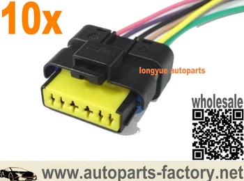

longyue 10pcs FCI 6 way female car injector connector plug harness